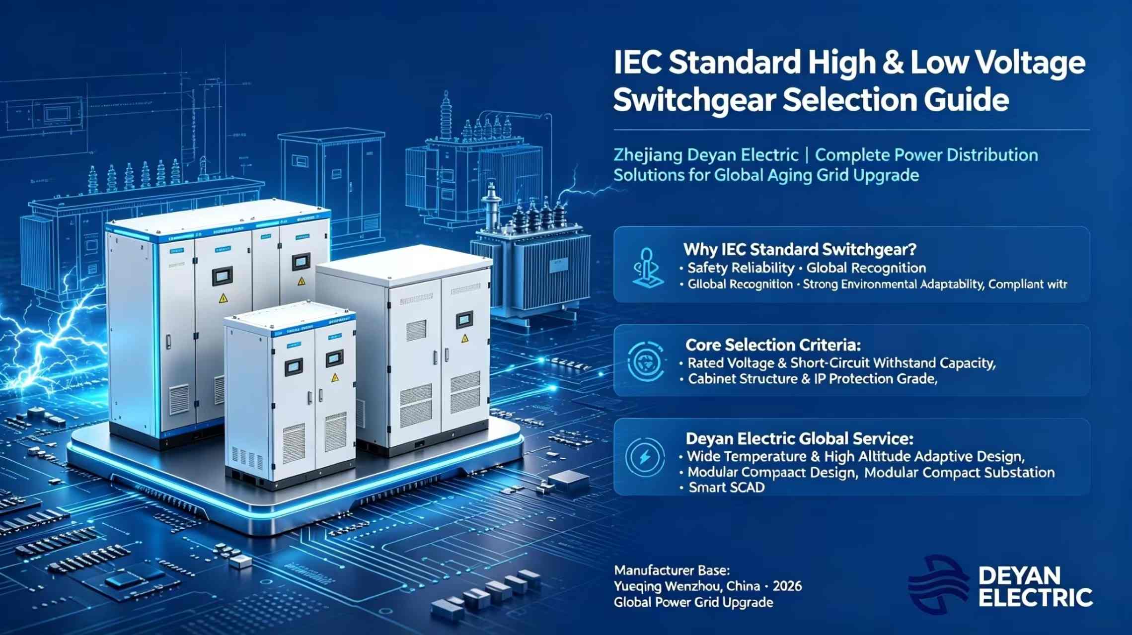 IEC Standard High & Low Voltage Switchgear Electric Guide: Zhejiang Deyan Electric — Complete Power Distribution Solutions for Aging Grid Upgrade Worldwide